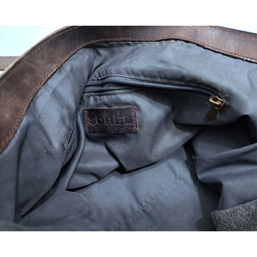 Sorel Brown Suede Leather Tote Shoulder Bag